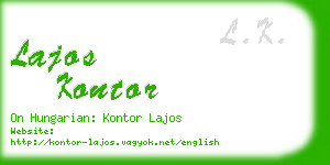 lajos kontor business card